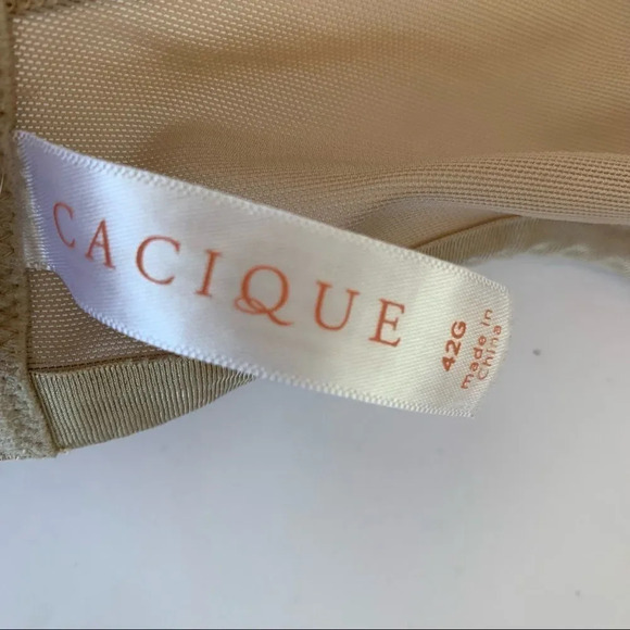 Cacique Lightly Lined Full Coverage Nude Bra Underwire 42G Plus Curvy Smooth Cup - Picture 4 of 11